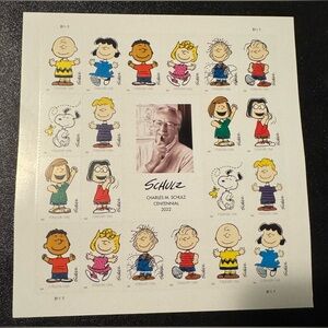 Charles M. Schulz Peanuts Centennial 20 Stamp Sheet